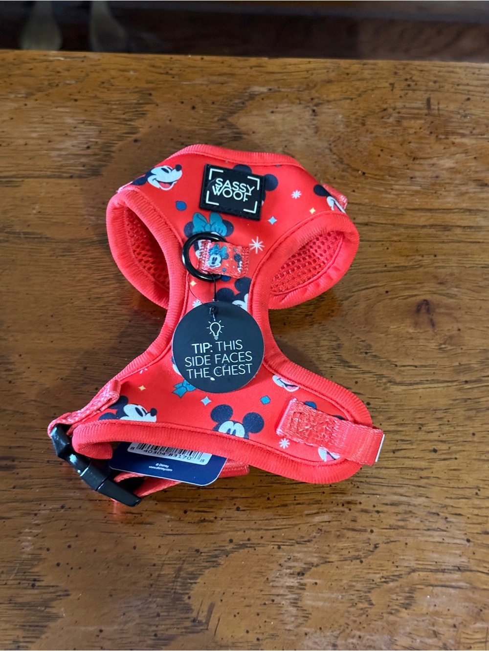 Disney Sassy Woof Mickey/Minnie Mouse Print Adjustable Dog Harness Size XXS NWT